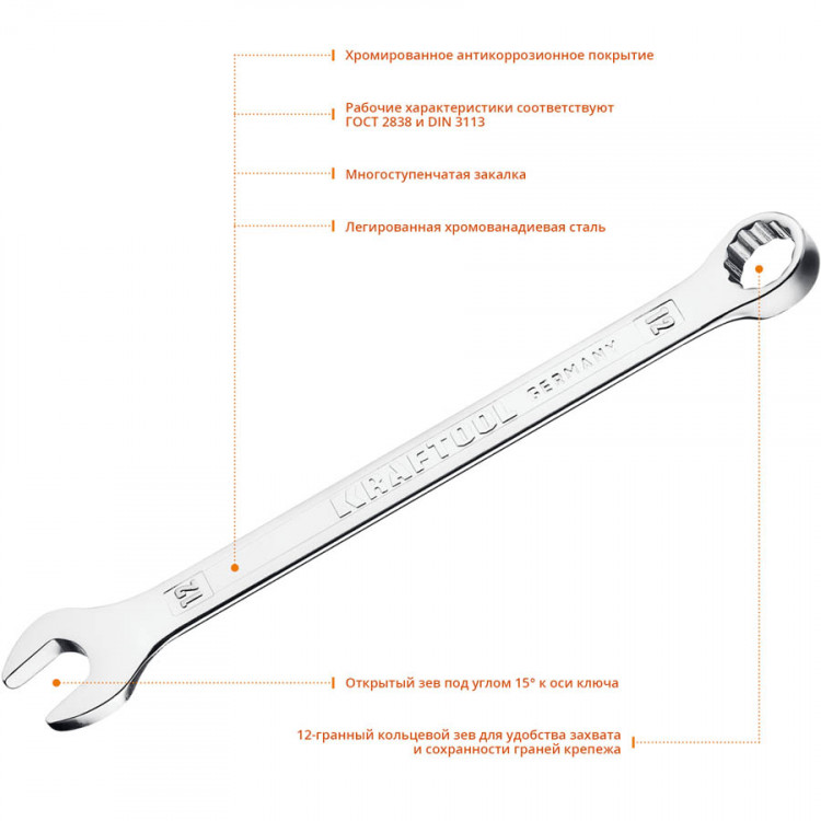 Комбинированный гаечный ключ KRAFTOOL 27079-12_z01
