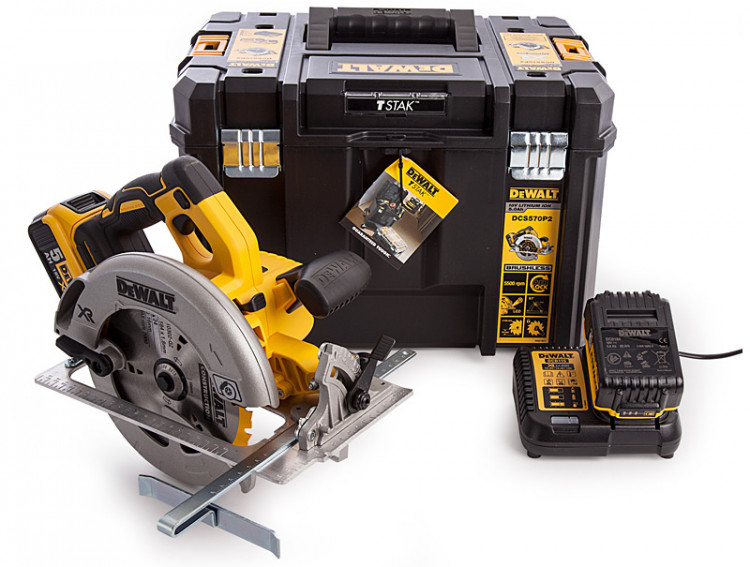 Аккумуляторная дисковая пила DeWALT DCS570P2
