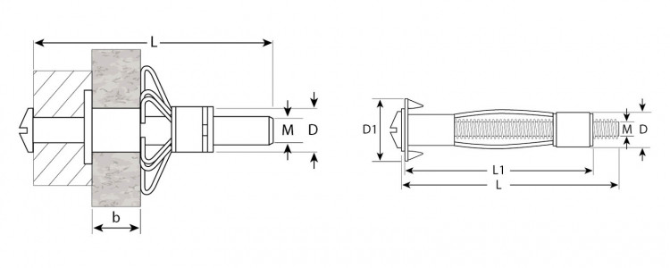 Анкер для пустотелых материалов ЗУБР 302472-04-032