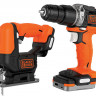 Набор аккумуляторного инструмента BLACK&DECKER BDCK122S1S