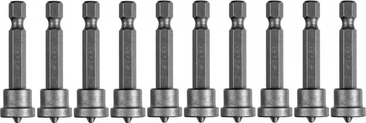 Профессиональные биты со встроенным держателем-ограничителем крепежа ЗУБР 26002-2-50-10