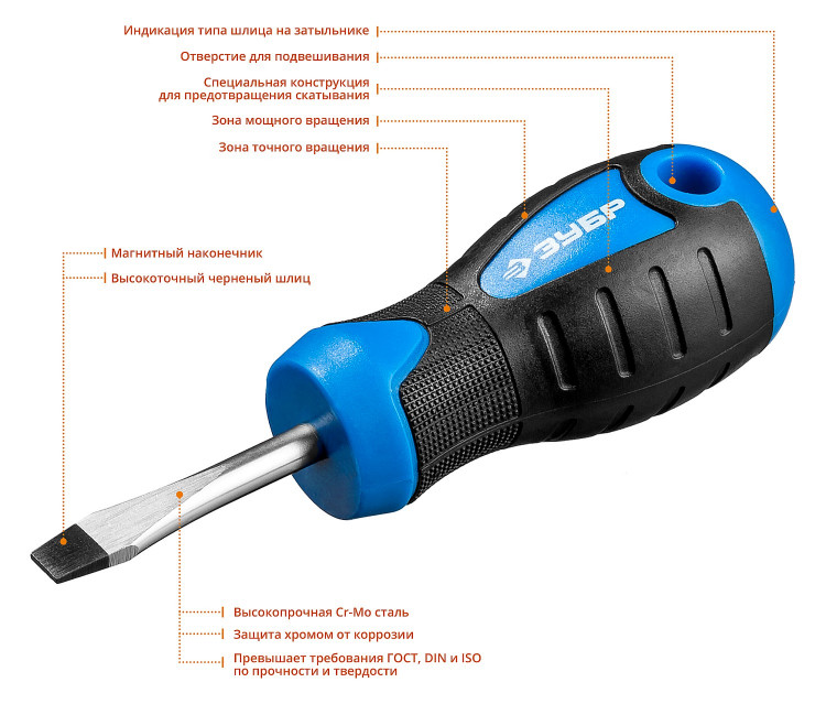 Отвертка слесарная ЗУБР 25231-5_4