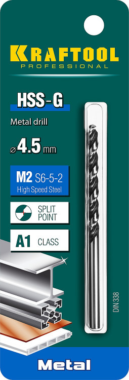 Сверло KRAFTOOL 29651-4.5