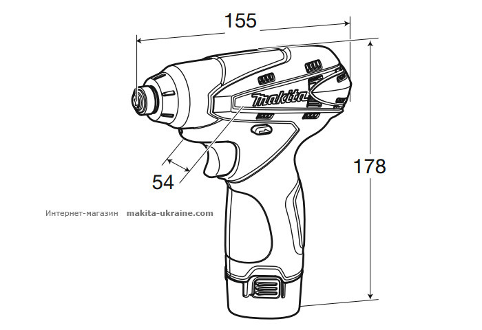 Аккумуляторный ударный шуруповерт MAKITA TD090DWE